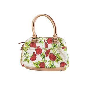 TIGNANELLO Bed of Roses Soft Leather Handbag Shoulder Bag Red Roses White Purse